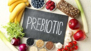 assorted prebiotic food for healthy gut and better digestion.