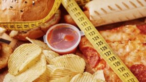 Unhealthy processed junk foods harmful for gut health.