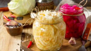 sauerkraut - probiotics, fiber, and vitamins C and K