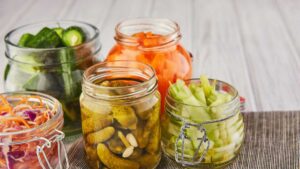 fermented pickles - contain live cultures that support gut health and aid digestion.