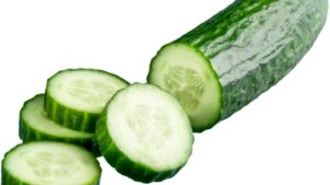 Sliced cucumbers for hydration and digestion