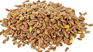 flaxseeds provide soluble fiber that improves bowel movement.